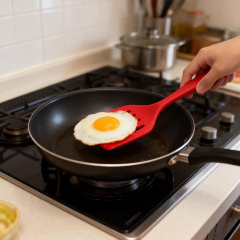 Espátula Vazada de Silicone Profissional Antiaderênte Resistente ao Calor Cozinha Fritura – Nicobem