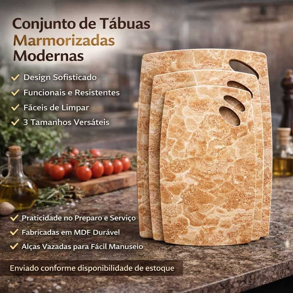 Conjunto 3 Tábuas de Corte Retangular - Cores Sortidas | Antibacteriana | Casa | Cozinha | Moderna..