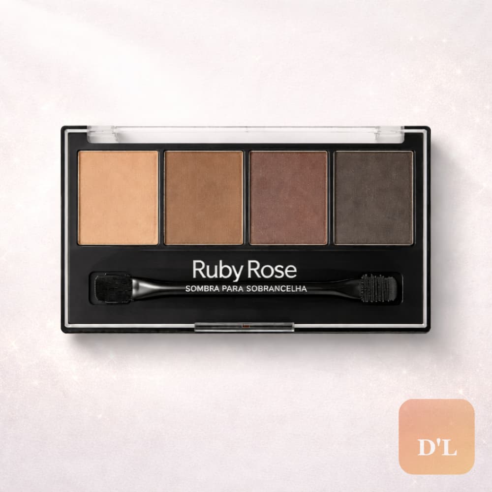 Paleta Sobrancelha Ruby Rose 4 Tons Profissional Preenchimento Natural Alta Fixação