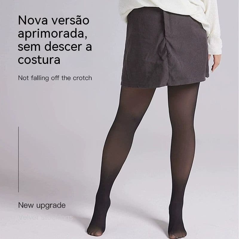 Meia Calça Térmica Translúcida De Lã Grossa  Forrada Peluciada, Super Elástica com Pé! Disponível Ajuste perfeito Férias