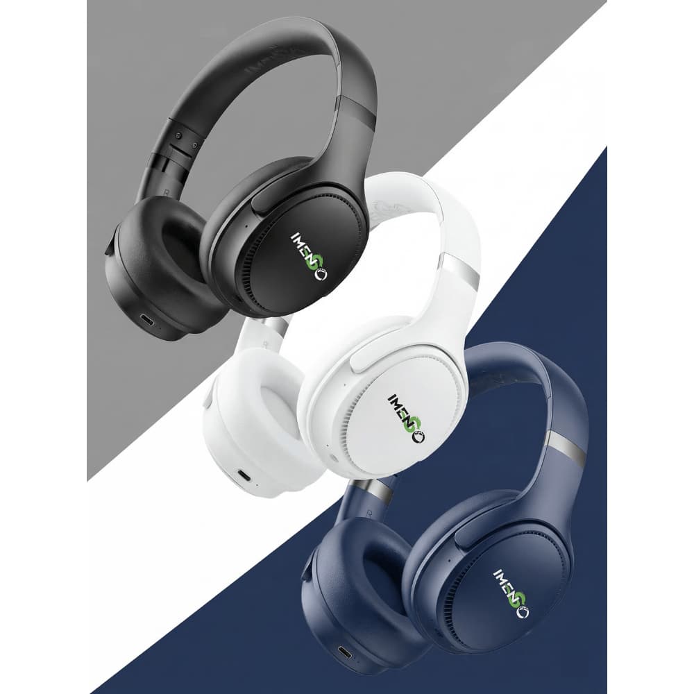 Fone de Ouvido Bluetooth com ANC 44h de Bateria Graves Potentes e Conexão Dupla BT 5.3 + AUX