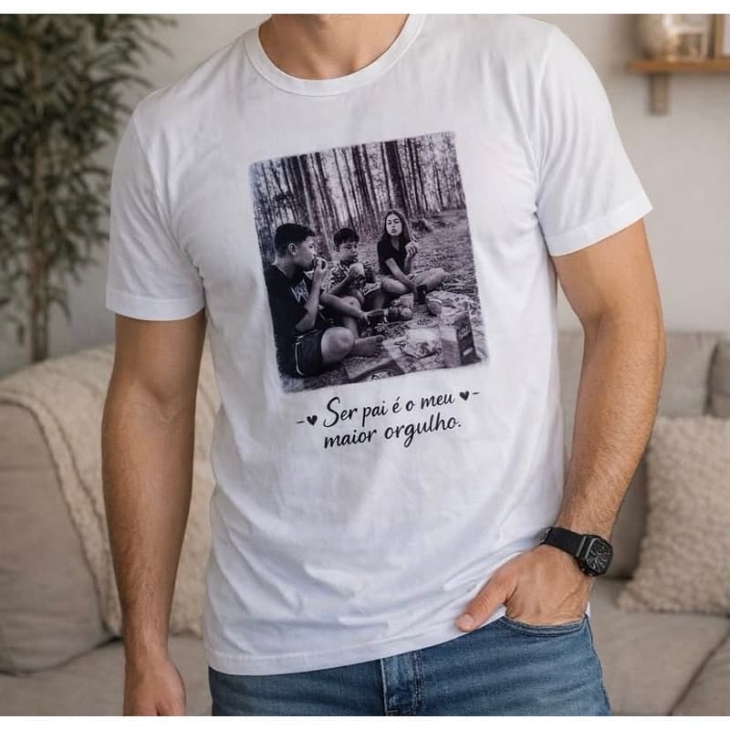 Camisa personalizada por sublimação com foto ou arte