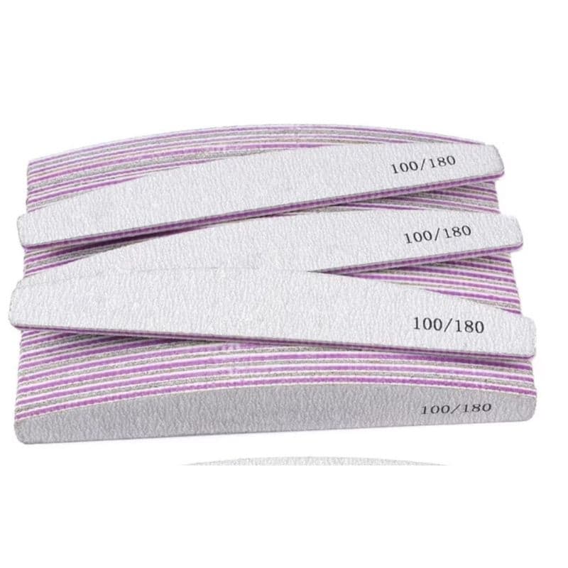 Lixas de Unha Bumerangue Lavável 100/180 Boomerang Banana Alongamento Gel Fibra