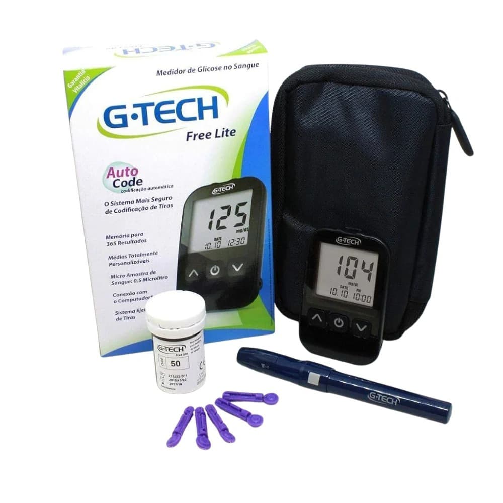 Medidor de Glicose G-TECH Free Lite Hospitalar | Monitoramento Rápido e Preciso