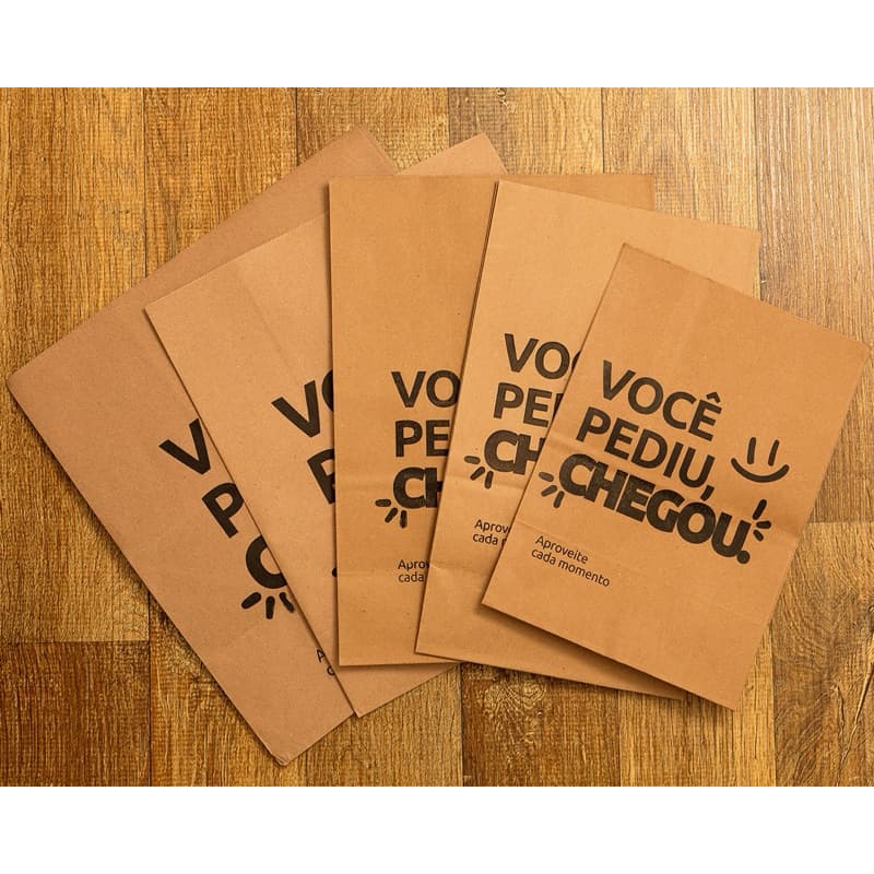 Saco Kraft Delivery com Impressão c/50 "Voce Pediu Chegou"