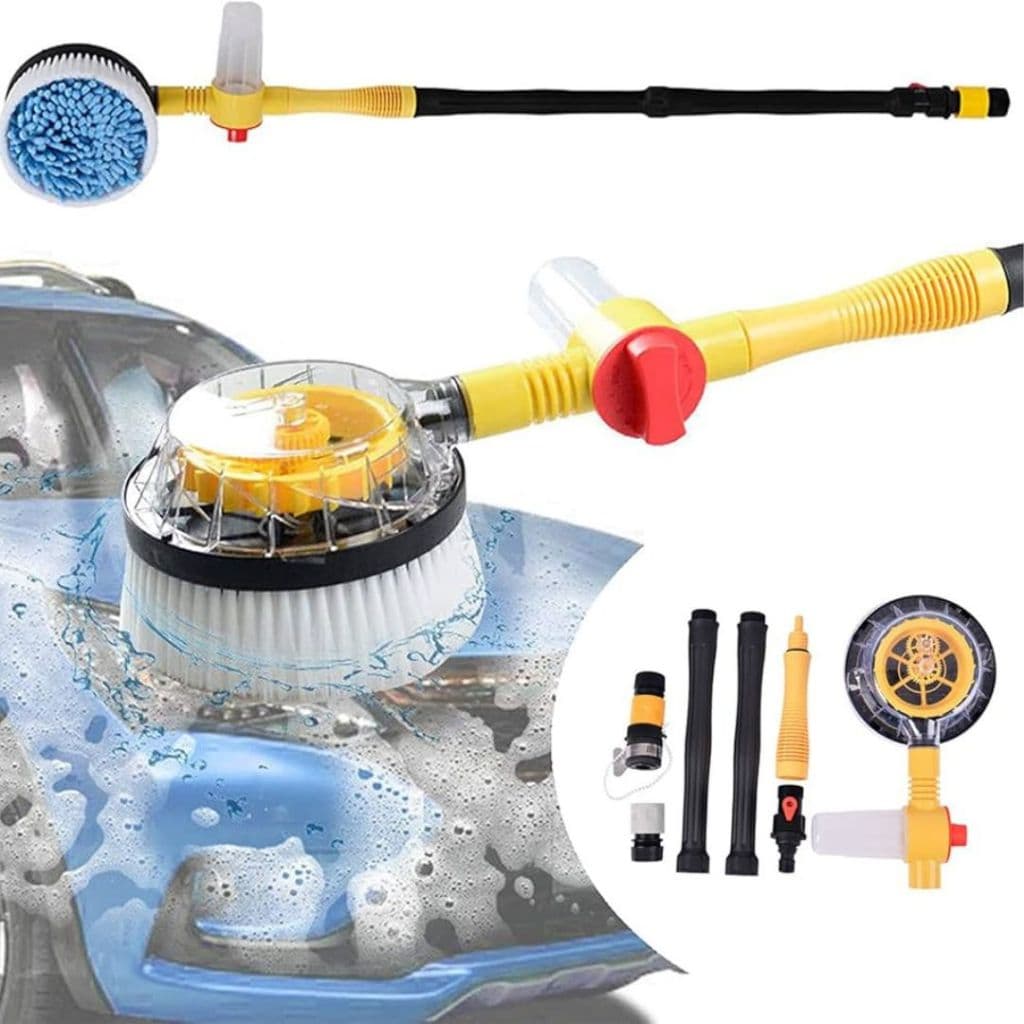 KIT De Limpeza De CARROS Escova Microfibra Giratória Para Lavagem Com Espuma Resistente