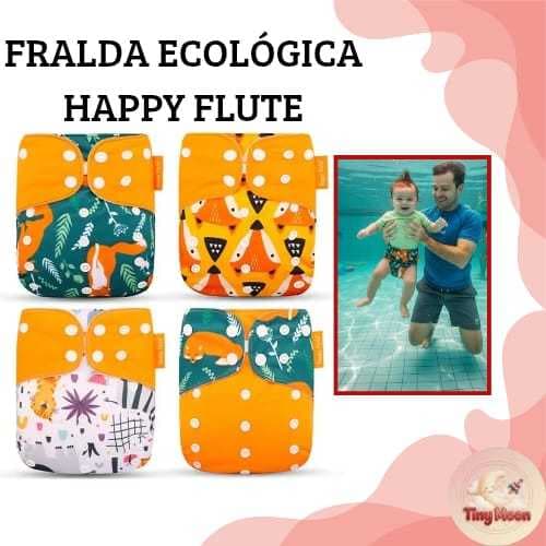 Fralda Ecológica Happy Flute Piscina Reutilizável Modernas de Pano