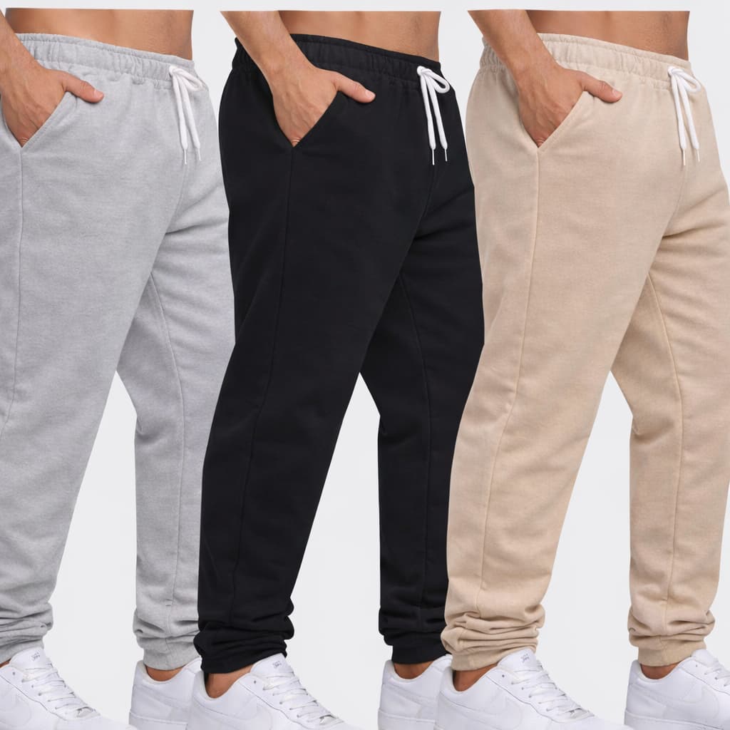 Kit 3 Calça de moletom  masculina estilo jogger academia caminhada e casual muito confortável