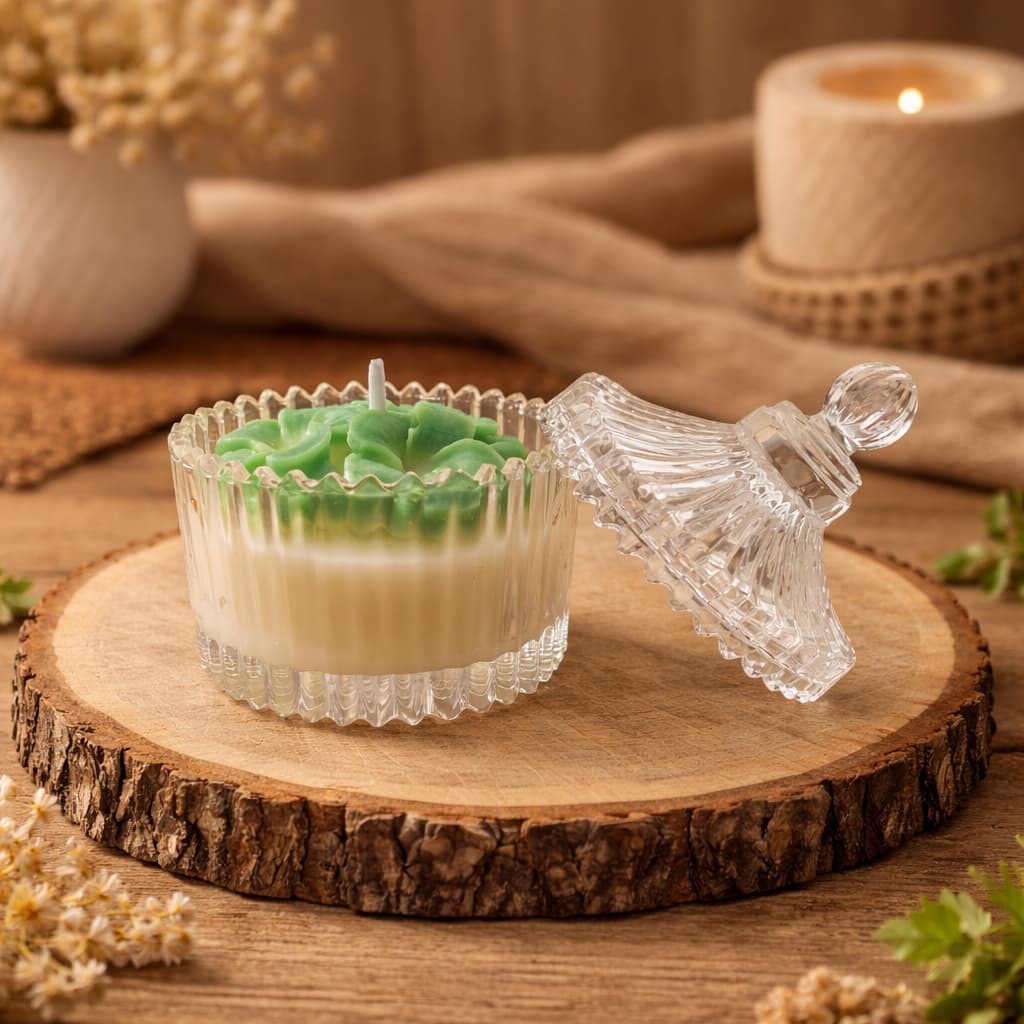 Vela Aromática em pote de vidro Bomboniere