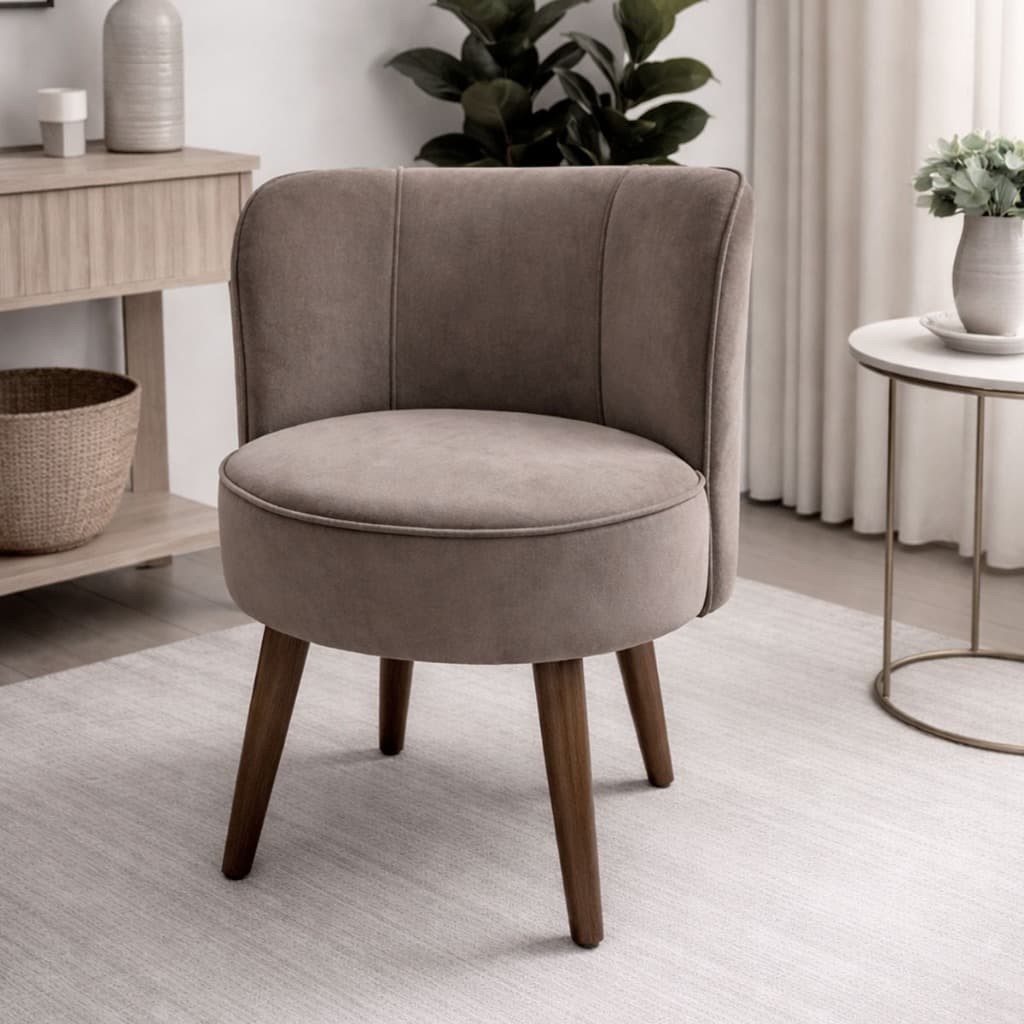 Cadeira Orgânica Olga Tecido Veludo Cappuccino Sala de Jantar Escritório Closet Salão de Beleza Recepção