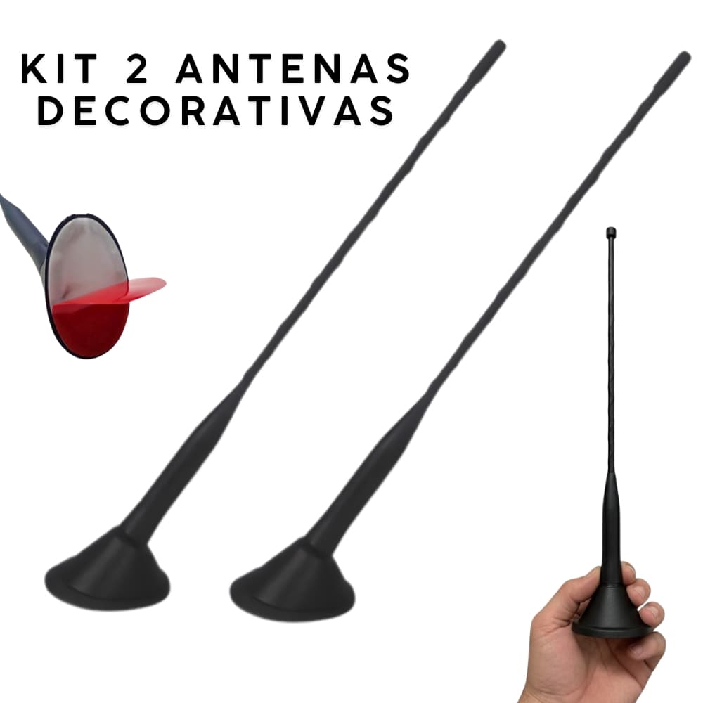 Kit 2 Antena Decorativa Automotiva Para Teto Carro Universal 30cm