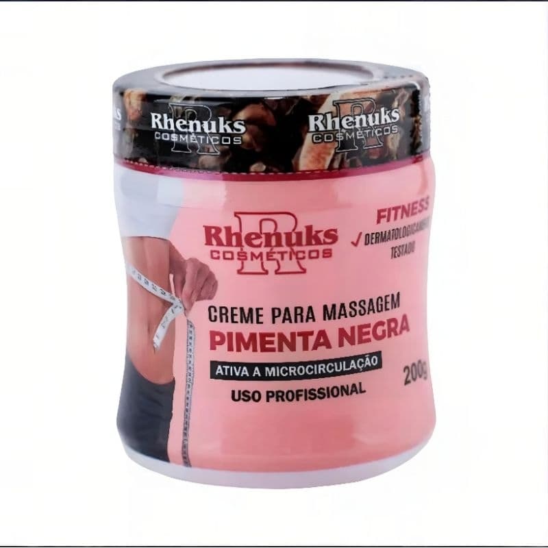 Creme para Massagem Fitness Pimenta Negra Rhenuks 200g