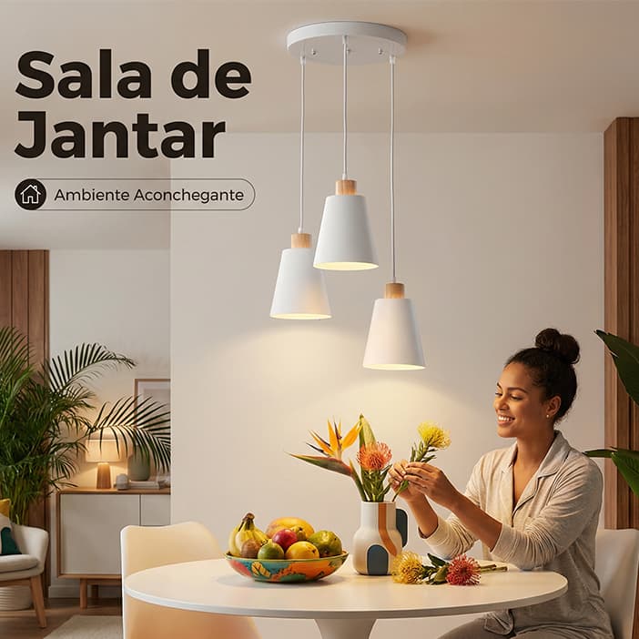 110V-220V Lustre Sala De Jantar Luz 2026 Novo Estilo Simples Cozinha Quarto Moderno 3 Cores Em 1