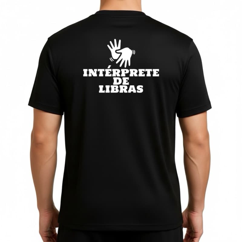 Camiseta Profissional INTÉRPRETE DE LIBRAS TRADUÇÃO Uniforme Trabalho Camisa Masculina Dry Profissão