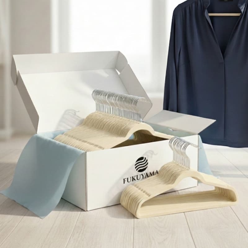 KIT 150 CABIDES DE VELUDO BEGE FUKUYAMA Antideslizante Slim Com Gancho Giratório 360