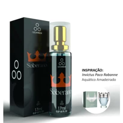 Perfume Masculino Soberano Perfume Ozonteck 17Ml/ Alta fixação/Soberano: Aroma amadeirado aquático