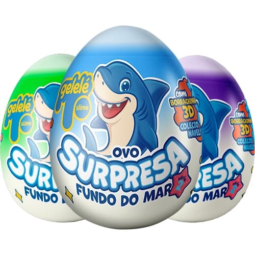 Ovo Fundo do Mar Surpresa + Slime Infantil Brinquedo Geléia Doce Brinquedo
