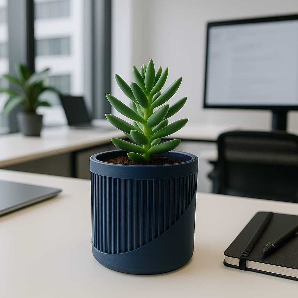 Vaso Decorativo Moderno Geométrico Texturizado - Estilo Minimalista para Suculentas e Plantas Interior