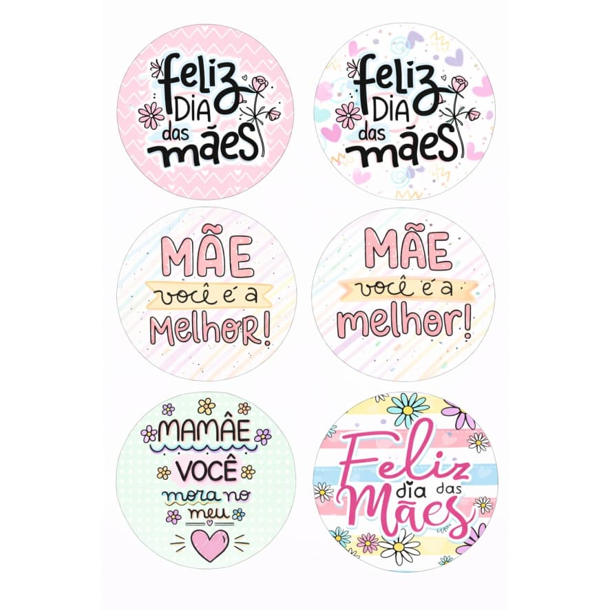Adesivos etiquetas dia das Mães  tamanhos 3X3