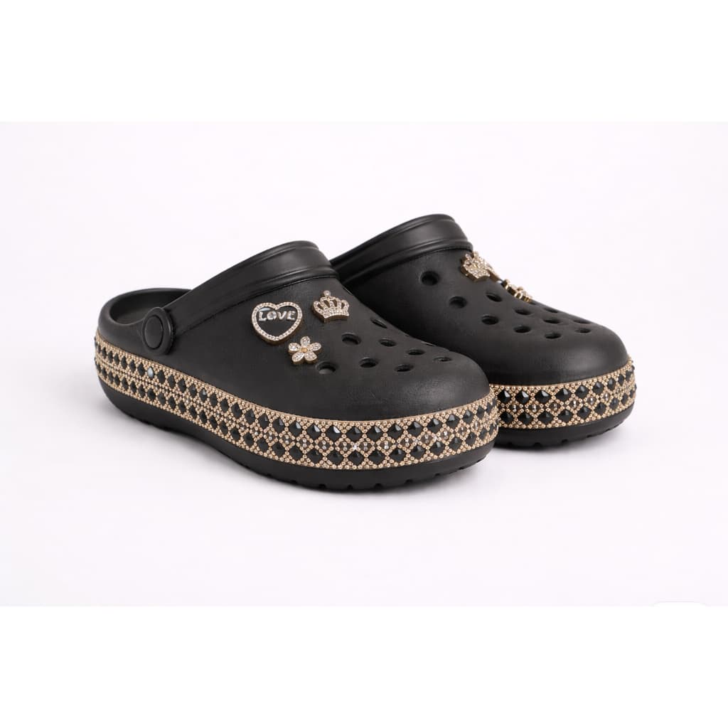 Babuche Adulto Sandalia Feminina Confortavel Antiderrapante Strass Pedra Boton