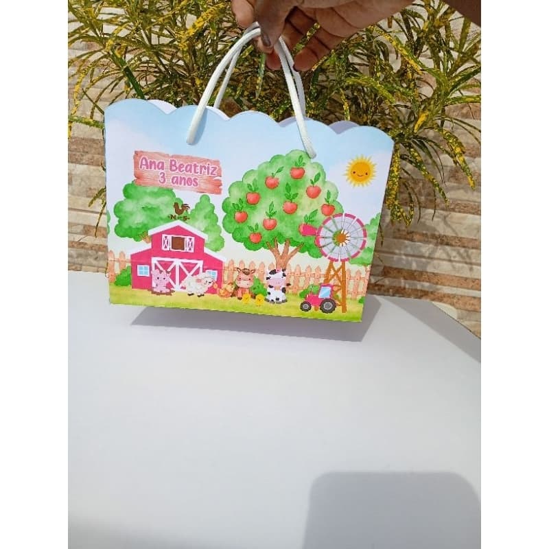 Sacolinhas Personalizadas Fazendinha Menina Montada