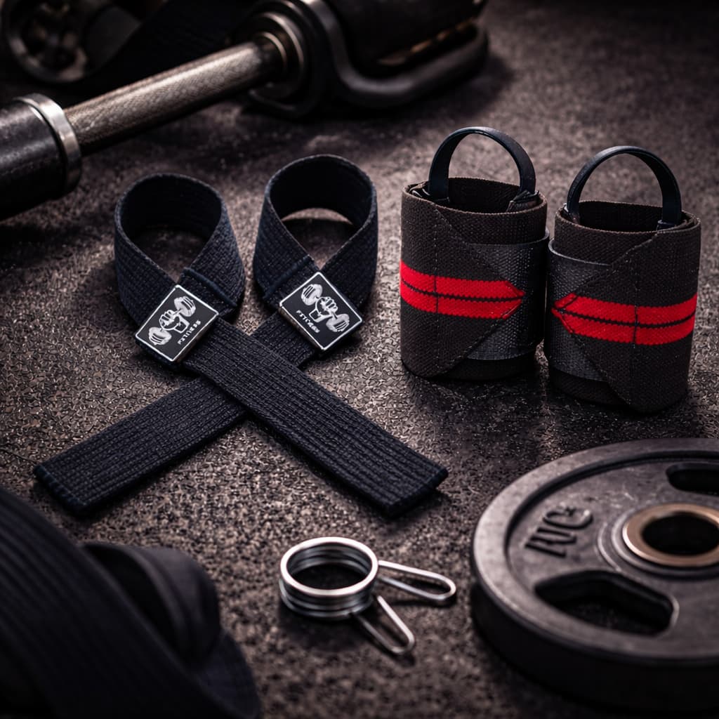 Strap de Algodão + Munhequeira Para Treino Musculção Academia e Crossfit