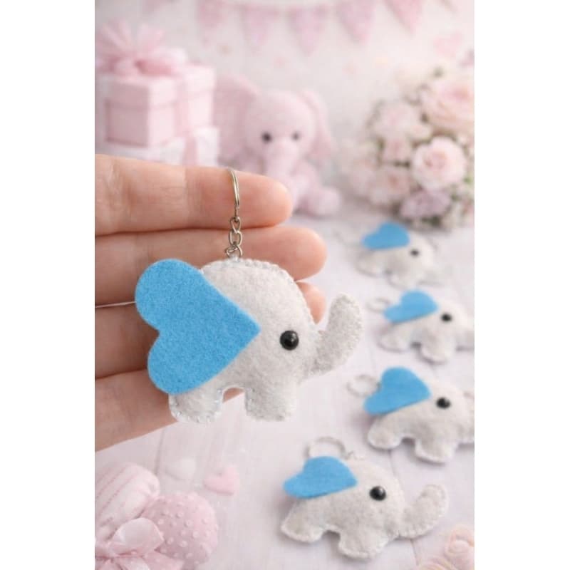 Chaveiros de elefante em feltro, Maternidade, Chá de bebê, Chá de fraldas, Aniversário Infantil, Chaveiros personalizado
