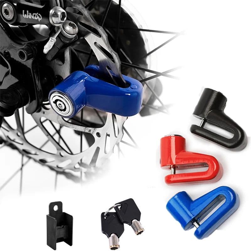 Trava de Disco Bloqueio Bike Moto Anti Furto Liga metálica Resistente 2 Chaves