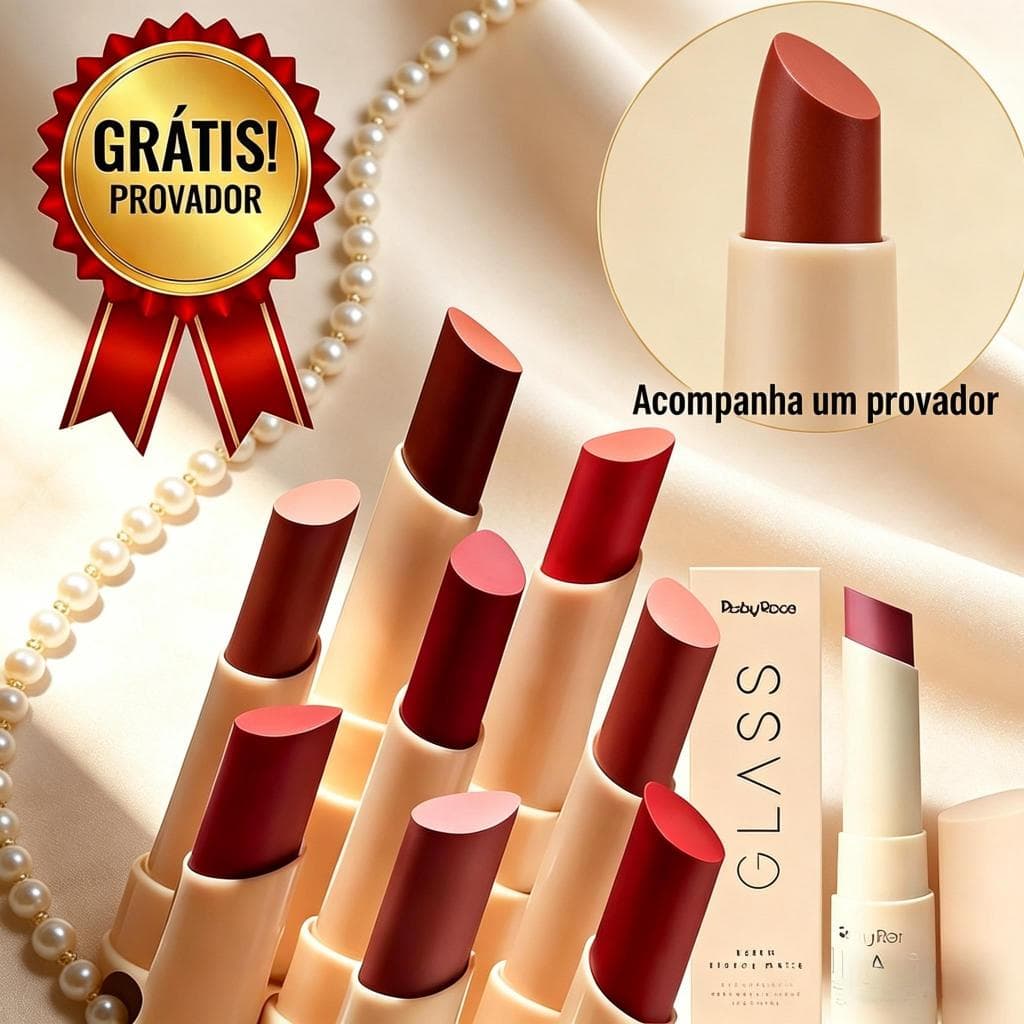Ruby Rose Kit com Provador HB567 – Batom Creamy Matte Glass e Versão para Experimentar