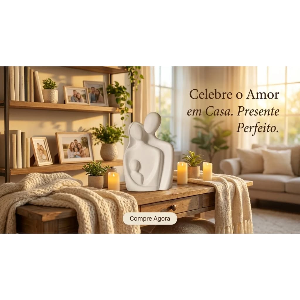 Estátua Família Amor em Casa Escultura Moderna Minimalista para Sala Presente Dia das Mães/Decoração