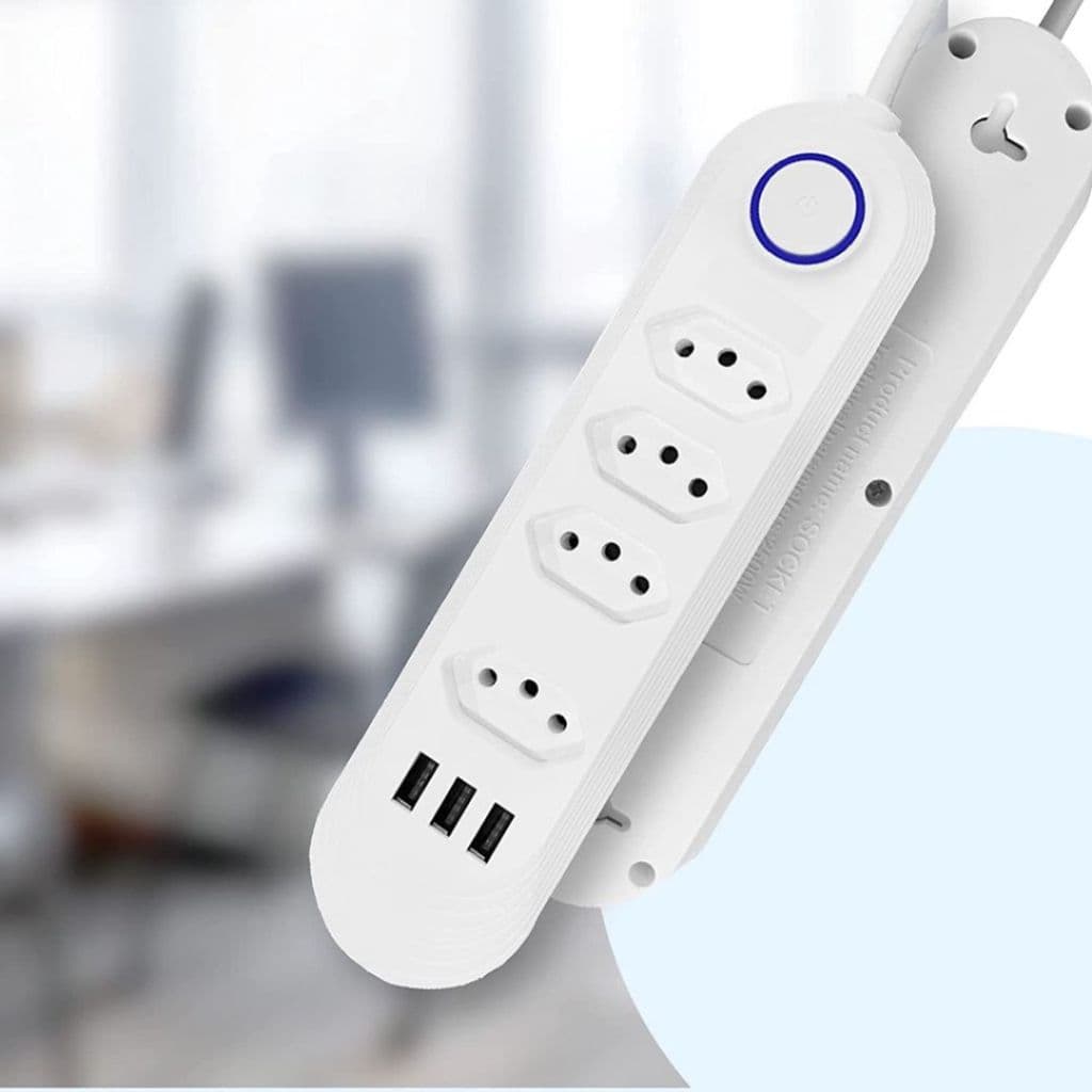 Tomada Elétrica Inteligente Filtro de Linha Proteção ZOV 3 USB Proteção contra Picos