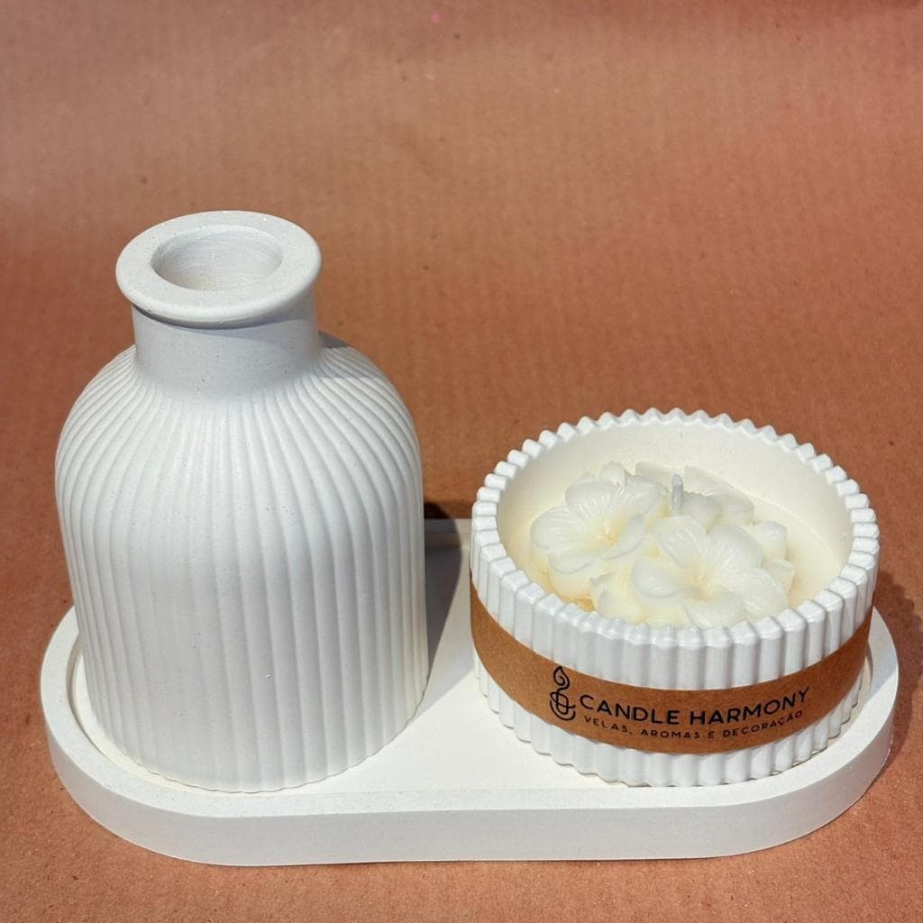 Vela Aromática Artesanal Cerejeira - Base em Gesso