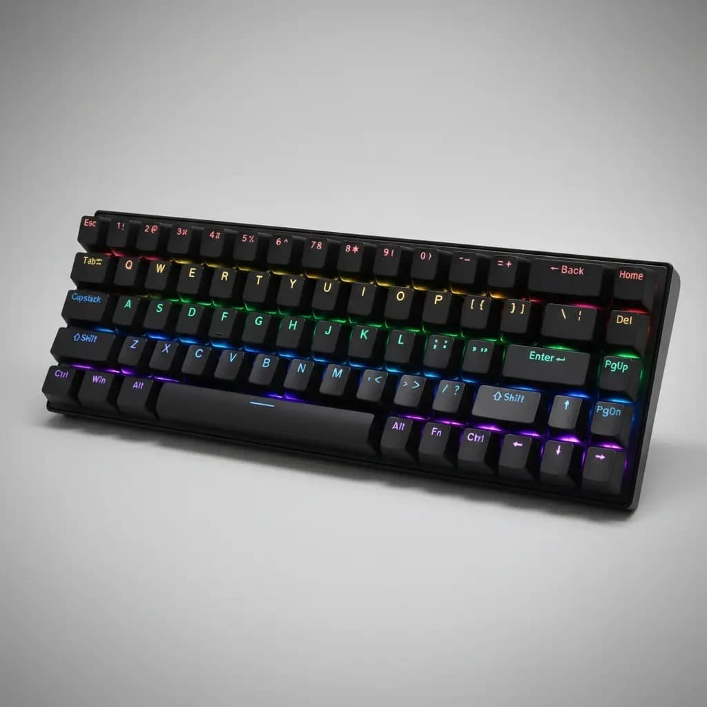 Teclado Gamer Mecânico com Switch Azul e Iluminação RGB - Anti-Ghosting, Compatível a qualquer computar pc ou video game