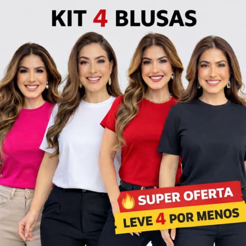 Blusa Feminina T-Shirt Básica 100% Algodão Premium Manga Curta Confortável