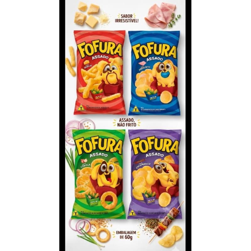 Fofura Biscoito Assado 60g Sabores Deliciosos e Saborosos kit com 10 biscoitos de 60g
