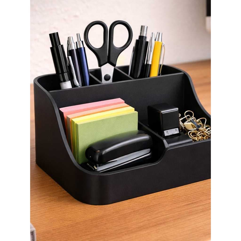 Organizador de Mesa  Para Escritório 5 Divisões Porta Lapís Caneta Clips Tesoura