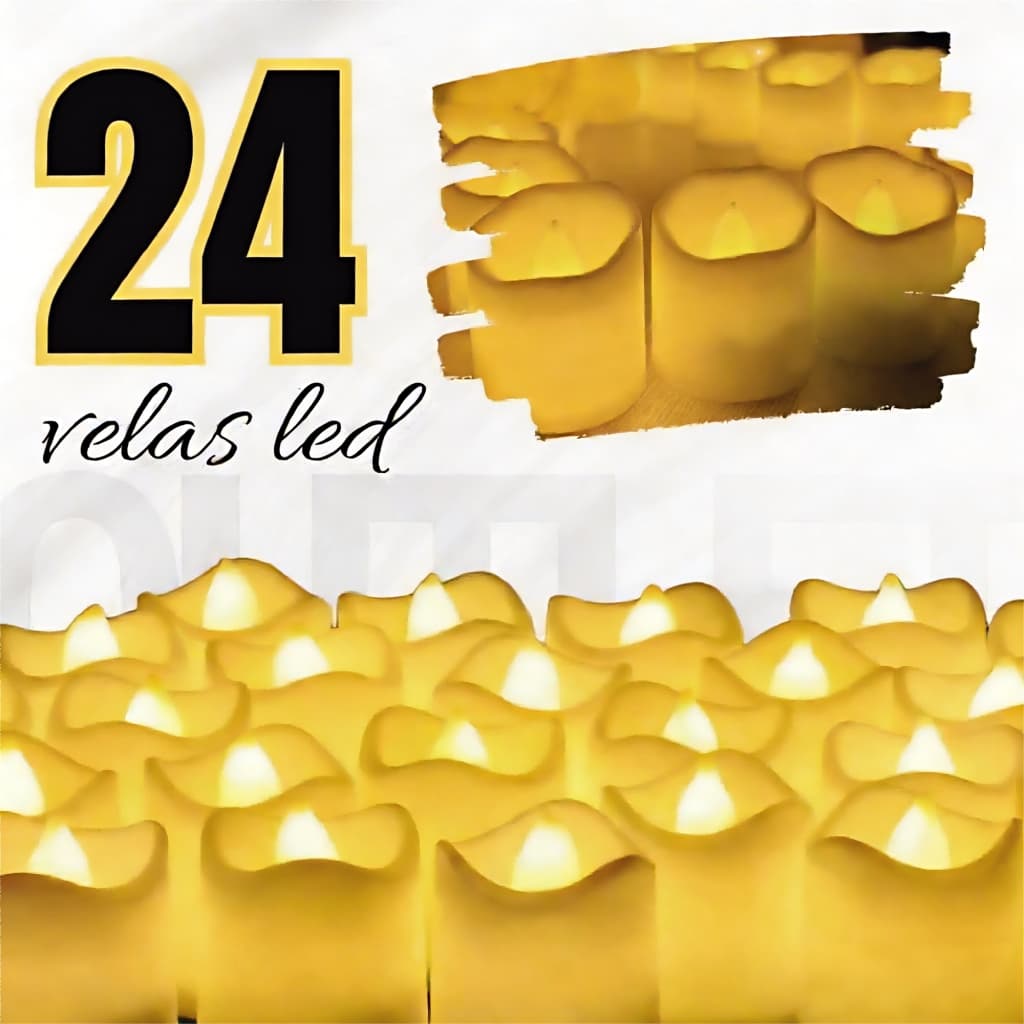 24 Pcs Vela Decorativa Led Eletronica Artificial Romantica Com Bateria Igreja Casamento Natal Festas