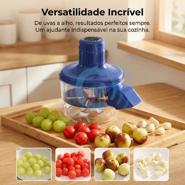 Descascador Elétrico Automático Recarregável USB para Frutas e alho – Lâmina Inoxidável 360° Portátil e Fácil de Usar