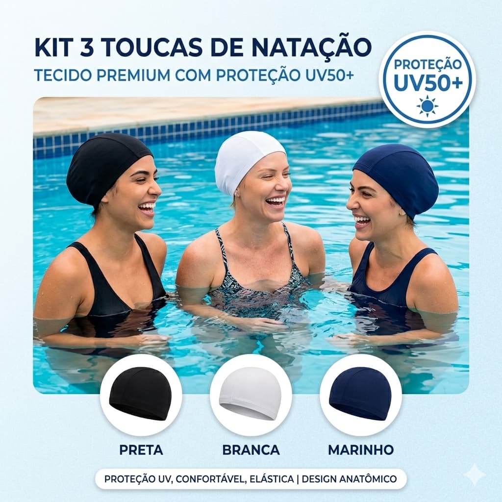 Touca Para Natação Hidroginástica Unissex em Tecido
