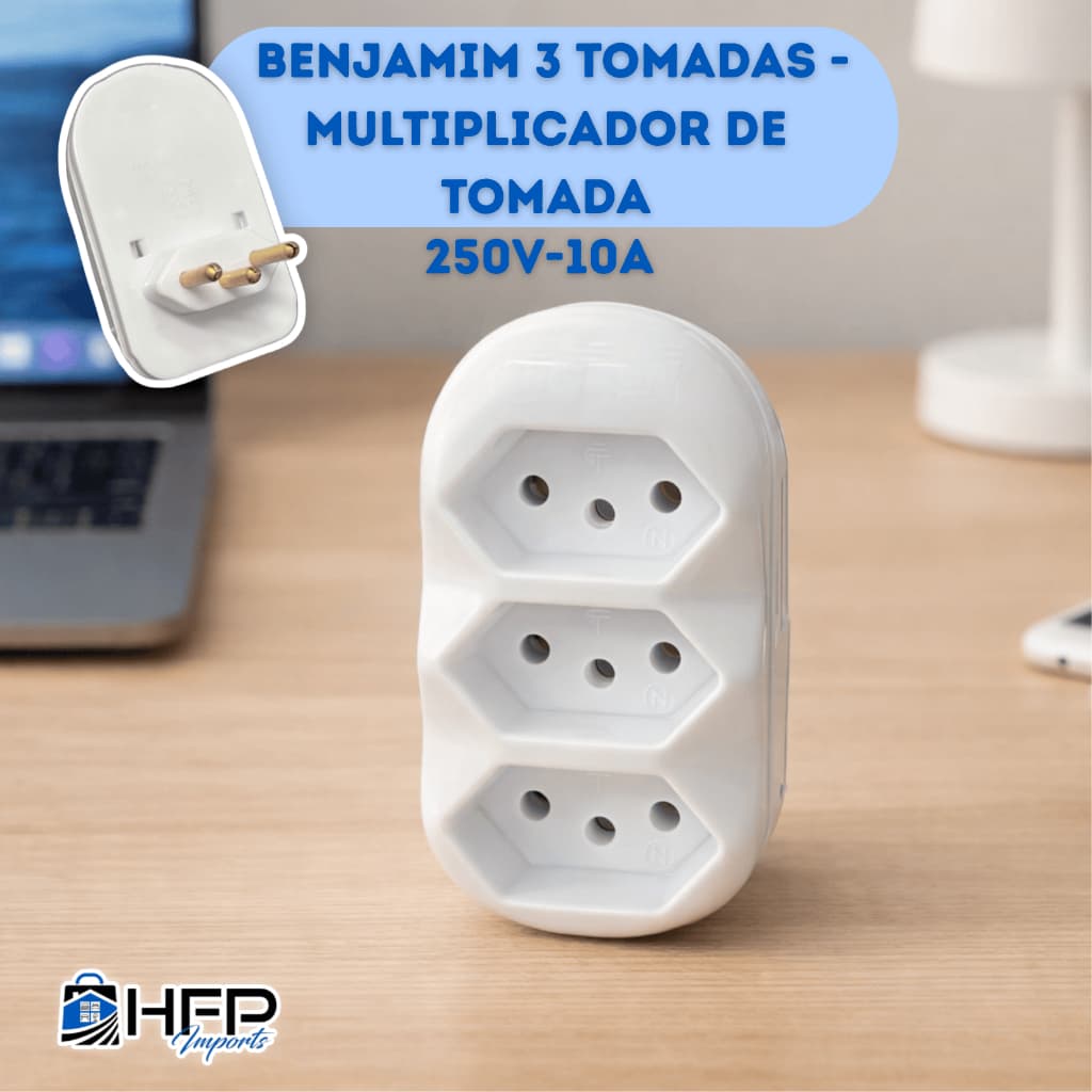 Benjamim 3 Tomadas 10A Multiplicador de Tomada Padrão Novo 250V