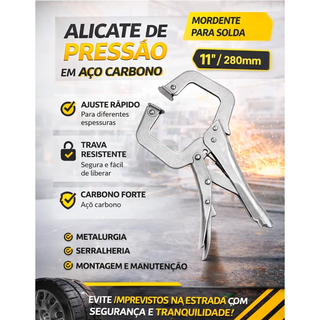 Alicate Mordente Pressão Para Solda Tipo C U 11 Polegadas 280mm Tipo Grampo Chapeiro Profisssional