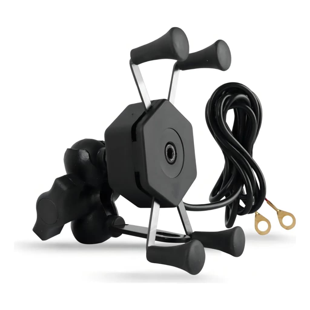SUPORTE UNIVERSAL PARA CELULAR COM CARREGADOR USB À PROVA D’ÁGUA PARA MOTOS
