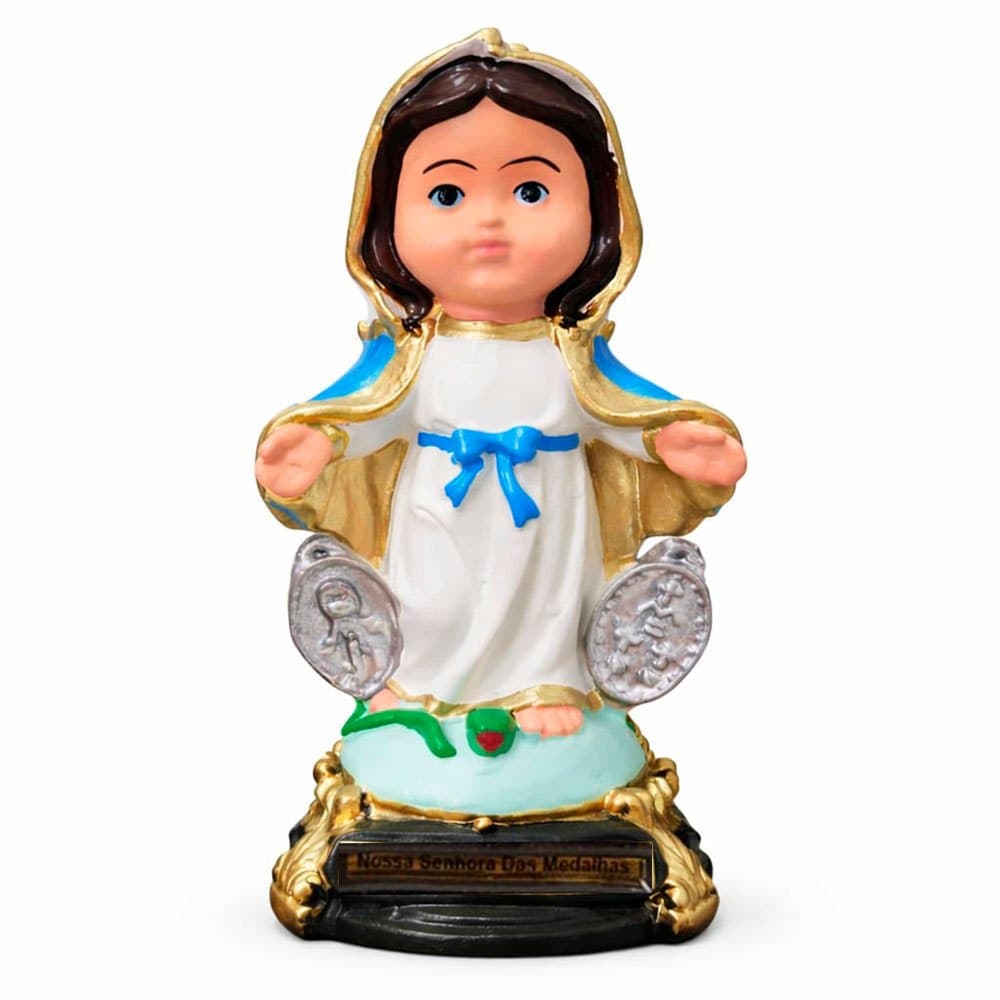 Imagem de Nossa Senhora das Graças Infantil de Borracha Inquebrável 15 cm Baby Religiosa Católica