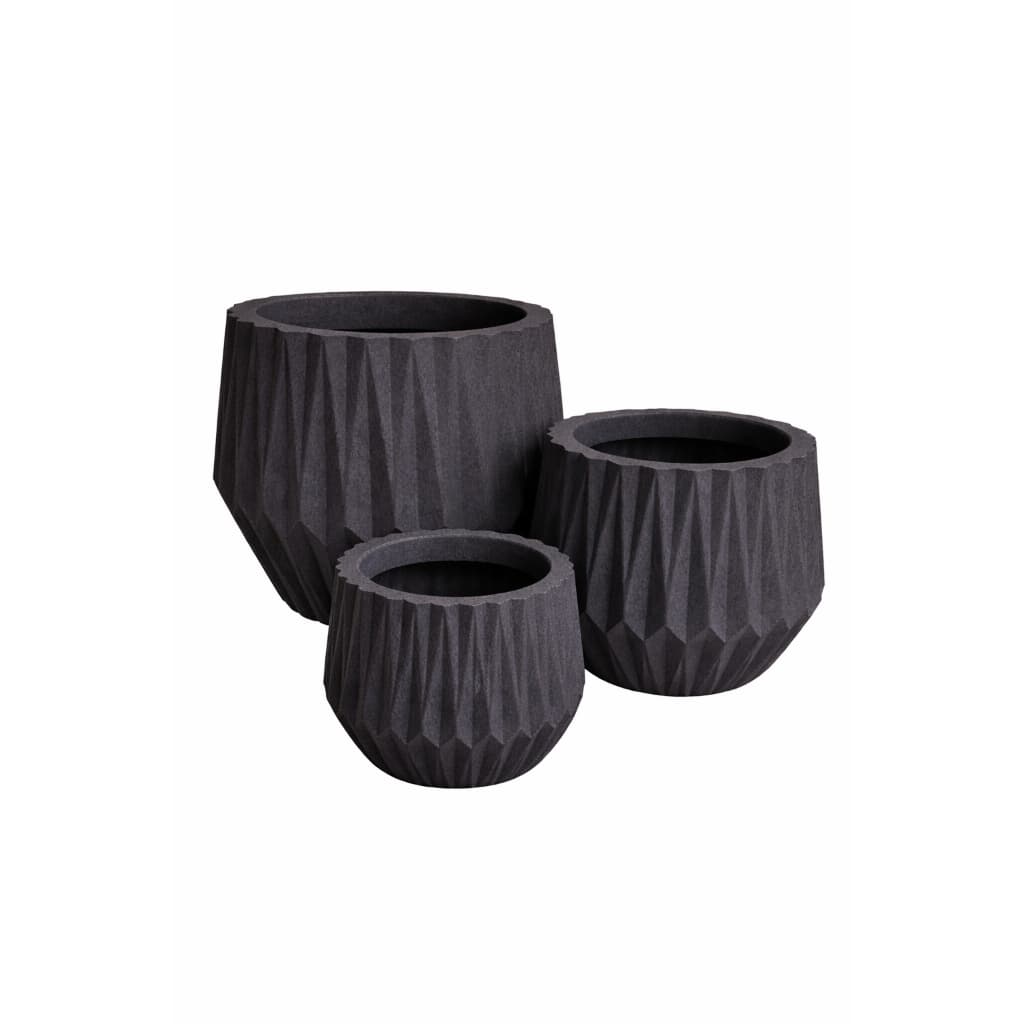 Kit 3 Vasos Para Planta Modelo Origami de Polietileno Jardim Casa Sala Luxo P/M/G (123, 124, 125)