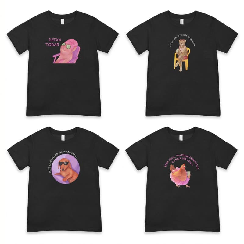 Camiseta Meme Engraçado Estampada | Camisa Divertida com Frases e Animais | Moda Casual Unissex
