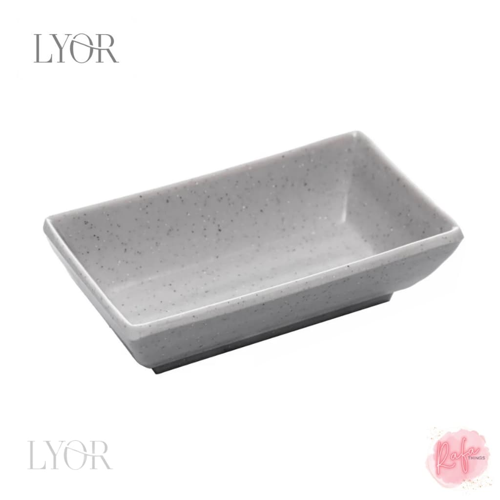 Molheira Porta Shoyu Retangular Japonesa Petisco Tóquio Lyor Melamina Granilite 10x6cm Sushi Molhos