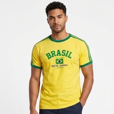 Camiseta Brasil Colorida Copa Casual Unissex Torcedor Algodão Leve Camisa