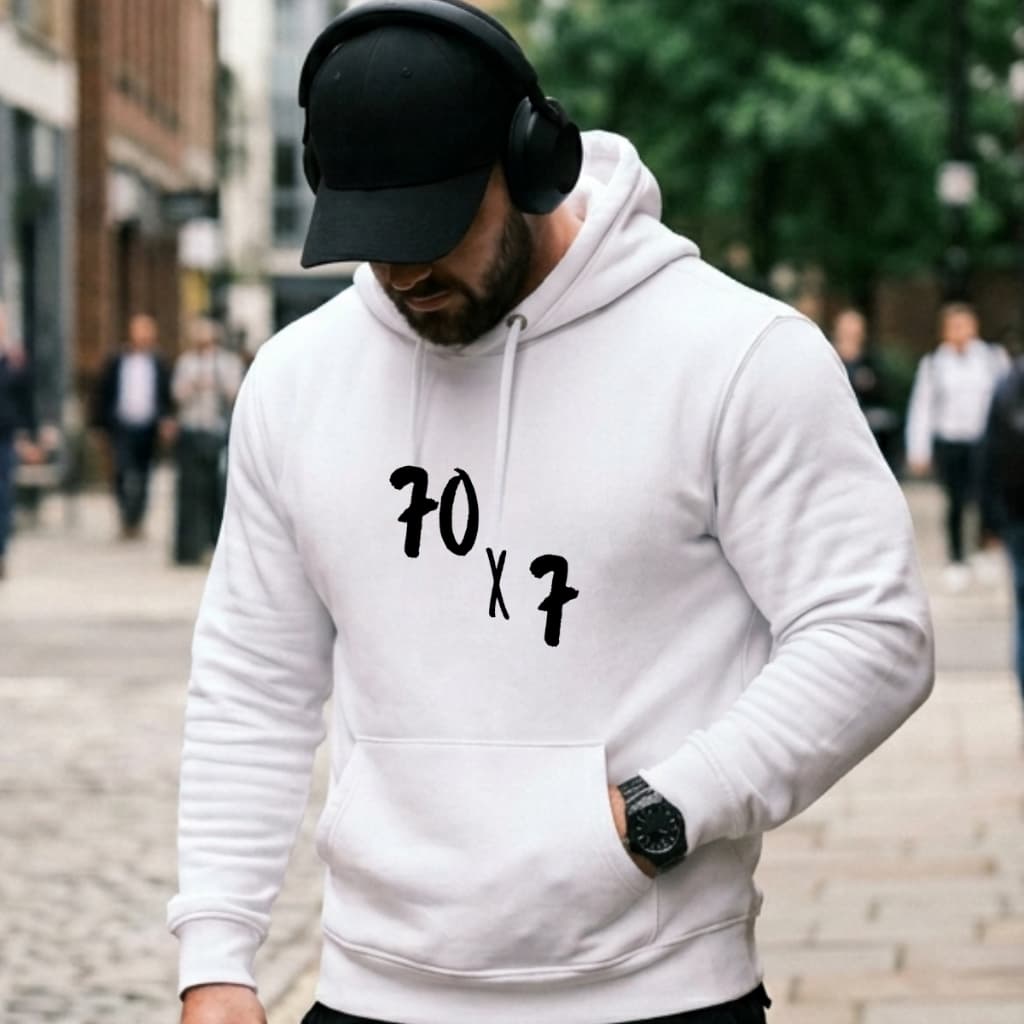 Blusa de frio Casaco de Inverno Moletom Masculino Feminino Roupa Cristã Moletom Branco Preto Estampado Capuz Bolso