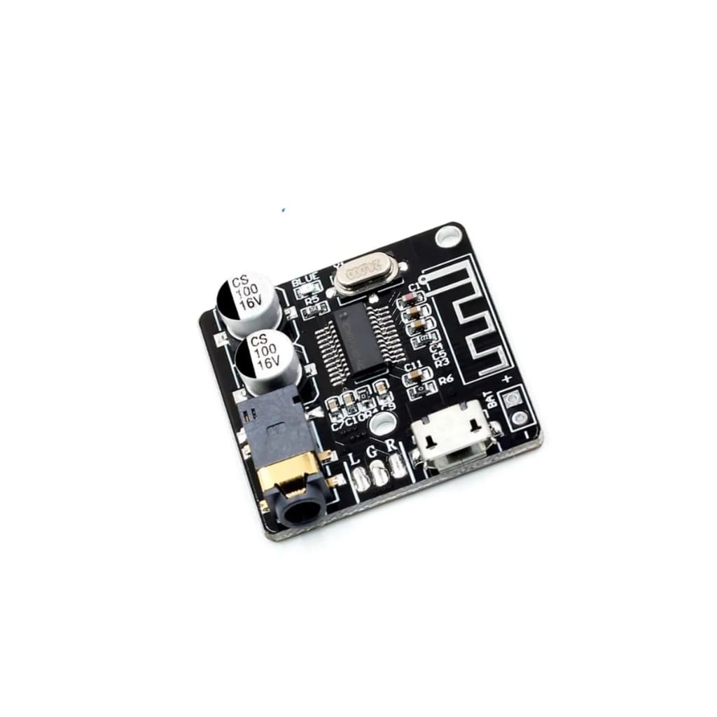 Mini Módulo Placa Bluetooth Receptor 5.0 de Áudio MP3 Preto caixas de som, rádios, amplificadores, fones de ouvido,proje