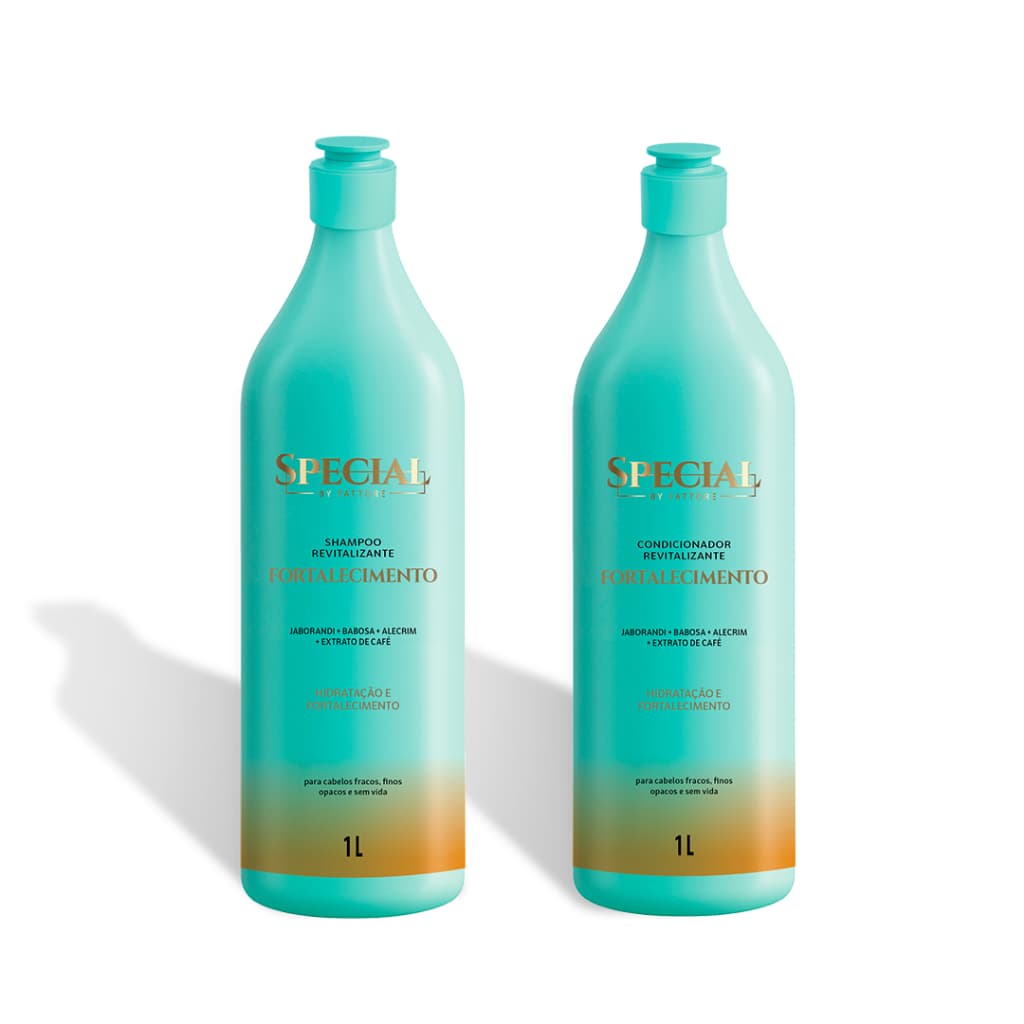 Kit Shampoo e Condicionador 1L Fortalecedor com Jaborandi, Alecrim e Babosa Fattore Special